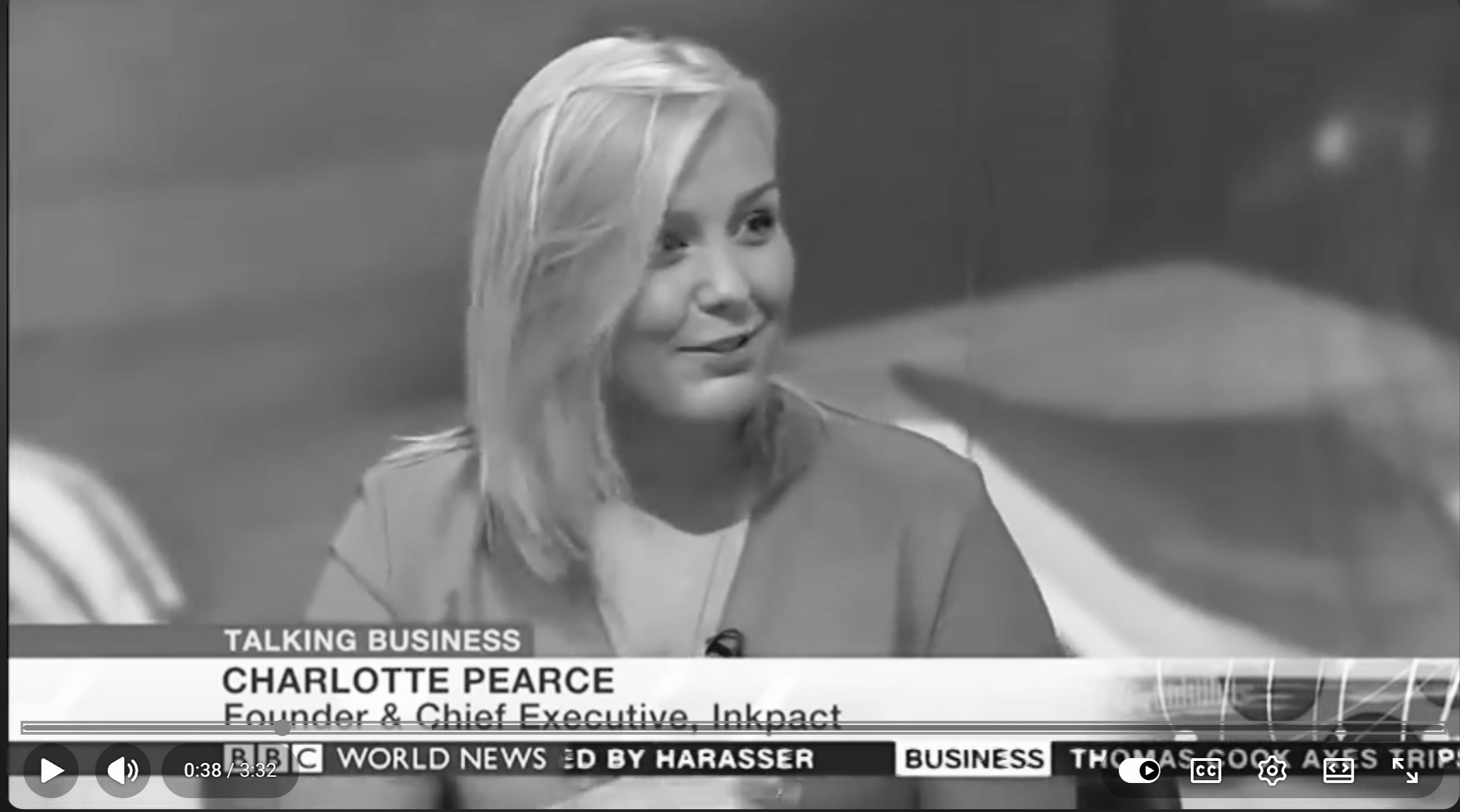 Charlotte Pearce interviewed live on BBC World News